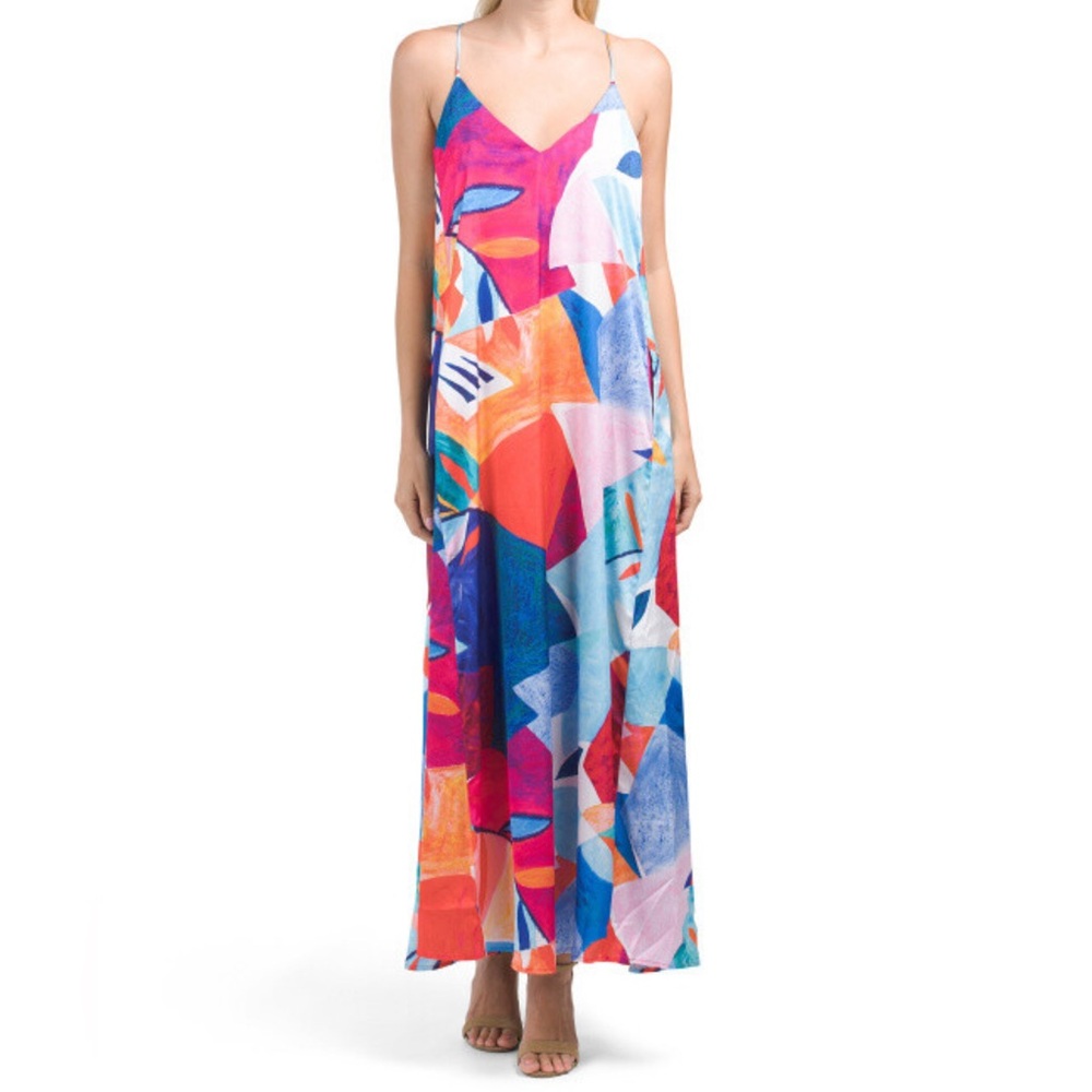Nicole Miller l NWT l XS l Colorful Geometric Maxi Dress
